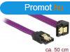 DeLock SATA cable 6 Gb/s 50 cm down / straight metal purple 