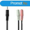 Nedis sztere audio kbel, CAGP22150BK02, 3,5 mm-es dug 2x 