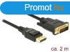DeLock DisplayPort 1.2 male > DVI 24+1 male passive 2m Ca