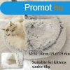 Plss Kerek Kapucnis Kisllatgy #szrke - M 50cm/16,9in
