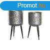 Virgcserp Kszlet DKD Home Decor Fekete Szrke Fmes Fm L