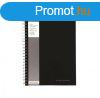 Spirlfzet, A4, vonalas, 80 lap, PUKKA PAD "Black"