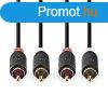 Nedis CABW24200AT100 sztereo audi kbel 2x RCA frfi, 2x RC