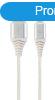 Gembird Premium Cotton Braided Micro-USB Cable 2m Silver/Whi