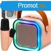 Mini bluetooth karaoke kszlet 2 mikrofonnal - rzsaszn