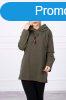 Oversize tunika cipzrral s kapucnival modell 0160 khaki sz