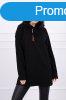 Oversize tunika cipzrral s kapucnival modell 0160 fekete