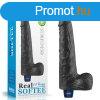  10" REAL SOFTEE Rechargeable Vibrating Dildo(Black) 