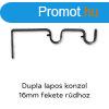 Dupla oldalfali konzol 16mm-es karnishoz fekete