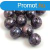Cseh prselt goly gyngy - Jet Pink Brown Luster - 8mm