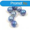 Porceln gyngy - goly - Iridescent Light Sapphire - 8mm