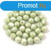 Cseh csiszolt goly gyngy - Chalk White Light Green Luster 
