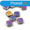 Flat Silky gyngy - jet vitral medium full luster - 6x6mm