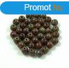 Cseh prselt goly gyngy - Dark Red Travertin - 4mm