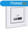 Schneider Asfora dupla USB A+C tlt (2.4 A) komplett, fehr