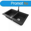Grnit mosogattlca NERO Verso + Steel csaptelep (fekete)