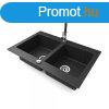 Grnit mosogattlca NERO Verso + kihzhat Linea csaptelep 