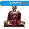 Buddha Figura Piros Arany - Kzepes