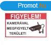 Kamerval megfigyelt terlet, PVC tbla 25x15 cm