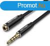 Vention 3.5mm jack/M -> 3.5mm/F , (hosszabbt,audio,feke