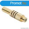 RCA aljzat, aranyozott, max. 6 mm-es kbelhez, fekete, 10 db