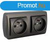 Dugaszol aljzat Solera Mural 2p+t Grafit 16 A 250 V Dupla M
