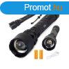 Ers taktikai LED zseblmpa XHP50 zoom USB csatlakozssal.