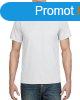 Rvid ujj kereknyak unisex pl, Gildan GI8000, White-M