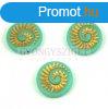 Cseh prselt egyedi formk - matt Turquoise Green Gold - fos