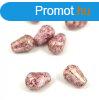 Cseh csiszolt csepp gyngy 8x6mm - Chalk White Pink Bronze M