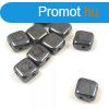 Flat Silky gyngy - hematit - 6x6mm