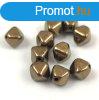 Cseh prselt veg gyngy - Bicone - 6mm - Golden Bronze