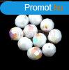 Cseh csiszolt goly gyngy - Chalk White AB - 6mm
