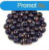 Cseh prselt goly gyngy - Dark Cobalt Bronz Patina - 4mm