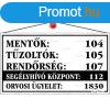 Informcis tbla, 22,5x12,5 cm, "Mentk tzoltk, rend