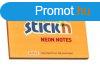 ntapads jegyzettmb STICK&#039;N (21168) 76X127mm neon