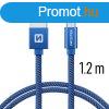 Adatkbel Swissten textil Micro-USB konnektorral, gyorstlt
