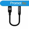 Audio adaptr Swissten Lightning/Jack (samica) 0.15m, fekete