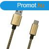 MobilNET Adat- s tltkbel USB/USB-C, 2A, 1m, arany