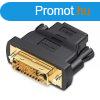 Vention DVI(24+1)/M -> HDMI/F, (fekete), adapter