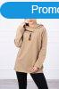 Oversize tunika cipzrral s kapucnival modell 0160 camel sz