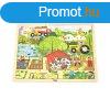 Gyermek fa puzzle Viga Farm 48 db
