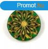 Origami Flower - hosszban frt korong - Light Emerald Gold 