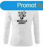 DRAGOWA Fit-T hossz ujj pl muscle army team, fehr 160g/
