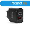 Hlzati Adapter USB + Type-C PD20W gyorstltssel - fekete