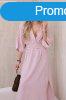 Hossz muszlin ruha hmzssel a derekn, modell 88529 old pi