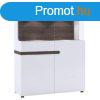 KONDELA Vitrin, fehr extra magas fny HG/trufla sonoma tl