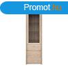 KONDELA Vitrines szekrny, DTD laminlt, tlgy sonoma, NORTY