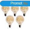 5 db E27 Dimmelhet LED Spirl Filament G95 4W 270lm 2200K