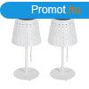 2 db asztali lmpa kszlet fehr, LED-del, 3 fokozat dimmer